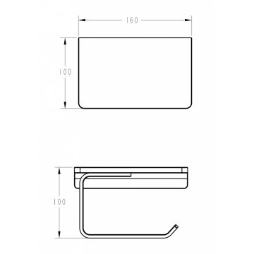 Держатель туалетной бумаги Vieir (Виеир) V5010-C с полкой, черный