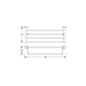Держатель полотенец Vieir (Вьеир) V5119-G с полкой, графит