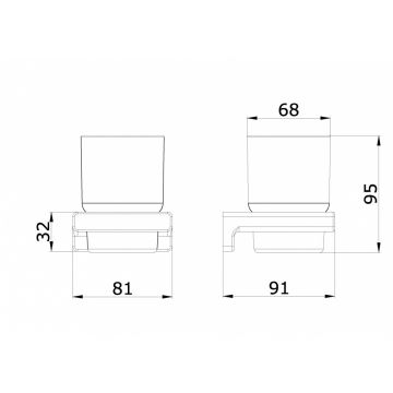 Стакан Vieir (Вьеир) V5205-C, черный