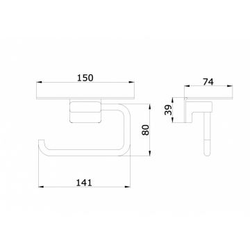 Держатель туалетной бумаги Vieir (Виеир) V5210-C с полкой, черный