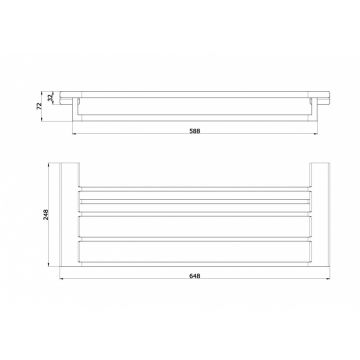 Держатель полотенец Vieir (Вьеир) V5220 с полкой, хром