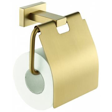 Держатель туалетной бумаги Vieir (Виеир) V5009-S с крышкой, матовое золото