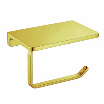 Держатель туалетной бумаги Vieir (Виеир) V5010-S с полкой, матовое золото