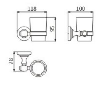 Стакан для зубных щеток Ceramalux (Керамалюкс) 5200, хром