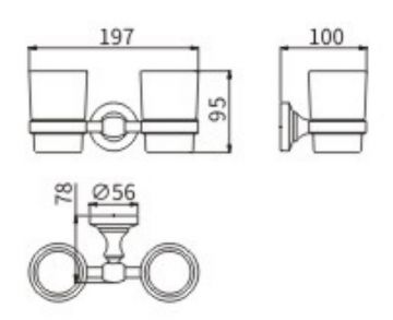 Стакан для зубных щеток Ceramalux (Керамалюкс) 52003, хром