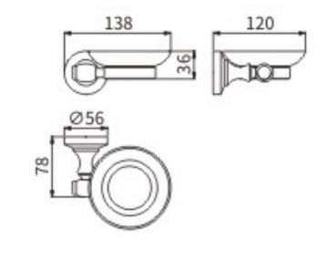 Мыльница Ceramalux (Керамалюкс) 52004, хром