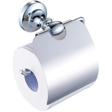 Держатель туалетной бумаги Ceramalux (Керамалюкс) Bianco 52007 с крышкой, хром