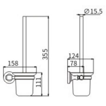 Ершик для унитаза Ceramalux (Керамалюкс) Bianco 52013, хром