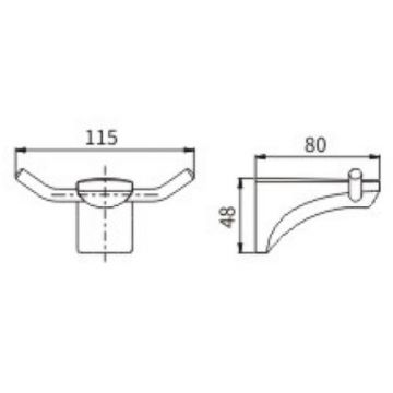 Крючок Ceramalux (Керамалюкс) Monelli 70001 двойной, черный матовый
