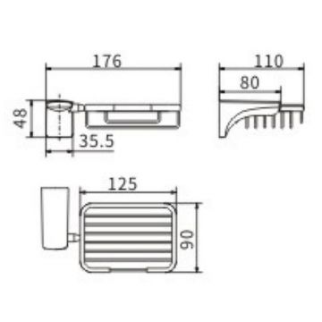 Мыльница Ceramalux (Керамалюкс) Monelli 70005, черный матовый