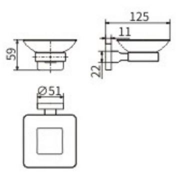 Мыльница Ceramalux (Керамалюкс) Quadro 61904A, хром