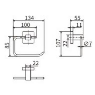 Держатель туалетной бумаги Ceramalux (Керамалюкс) Quadro 61907A, хром