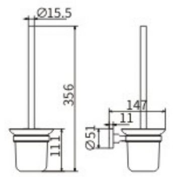 Ершик для унитаза Ceramalux (Керамалюкс) Quadro 61913, хром