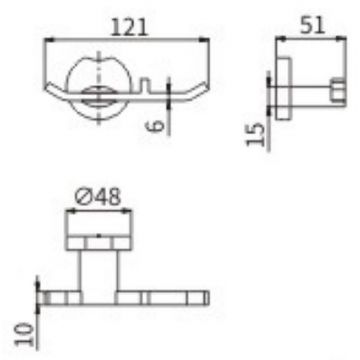 Крючок Ceramalux (Керамалюкс) Loft 53901B тройной, хром