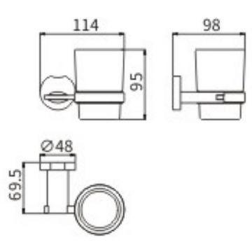 Стакан для зубных щеток Ceramalux (Керамалюкс) Loft 53902, хром