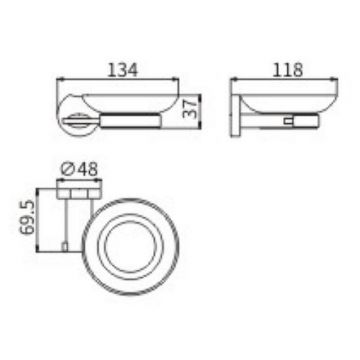 Мыльница Ceramalux (Керамалюкс) Loft 53904, хром
