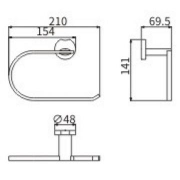 Держатель бумажных полотенец Ceramalux (Керамалюкс) Loft 53906, хром
