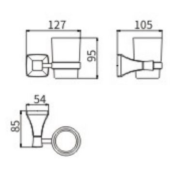 Стакан для зубных щеток Ceramalux (Керамалюкс) Domino 95402, хром