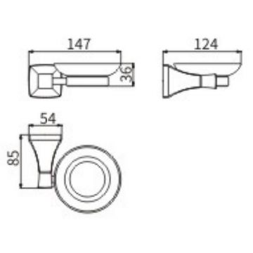 Мыльница Ceramalux (Керамалюкс) Domino 95404, хром