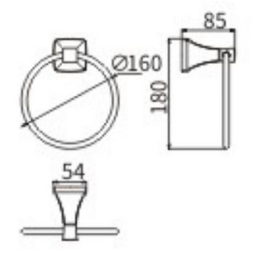 Кольцо для полотенец Ceramalux (Керамалюкс) Domino 95406, хром