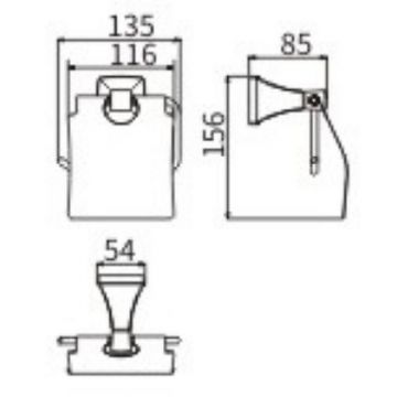 Держатель туалетной бумаги Ceramalux (Керамалюкс) Domino 95407 с крышкой, хром