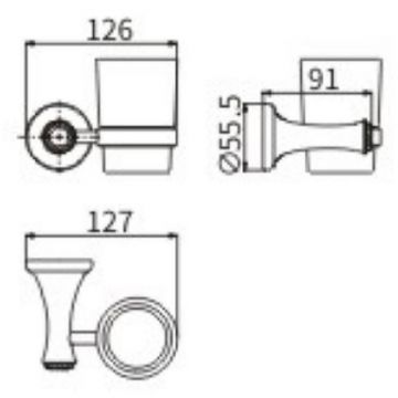 Стакан для зубных щеток Ceramalux (Керамалюкс) Valencia 88502G, золото