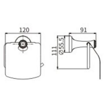 Держатель туалетной бумаги Ceramalux (Керамалюкс) Valencia 88507G с крышкой, золото