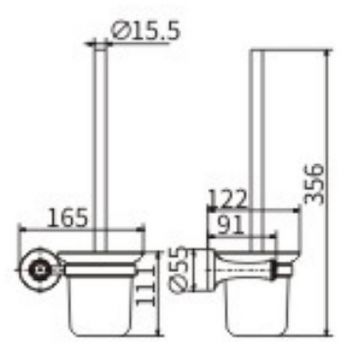 Ершик для унитаза Ceramalux (Керамалюкс) Valencia 88513G, золото