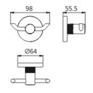 Крючок Ceramalux (Керамалюкс) Antica 61201-1 двойной, золото