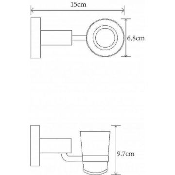 Стакан для зубных щеток Ceramalux (Керамалюкс) Antica 61202-1, золото