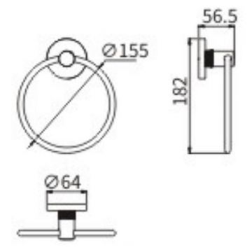Кольцо для полотенец Ceramalux (Керамалюкс) Antica 61206-1, золото