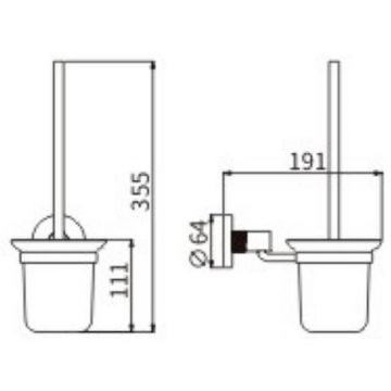 Ершик для унитаза Ceramalux (Керамалюкс) Antica 61213-1, золото