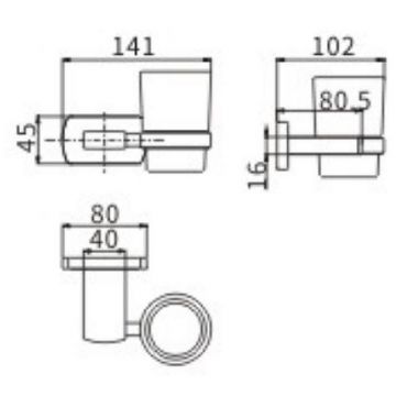 Стакан для зубных щеток Ceramalux (Керамалюкс) Azzuro 95602, черный,золото