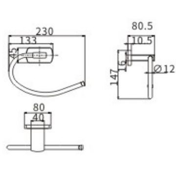 Держатель туалетной бумаги Ceramalux (Керамалюкс) Azzuro 95606, черный,золото