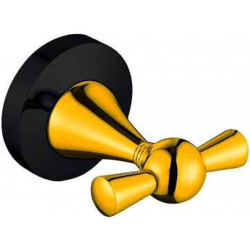 Крючок Ceramalux (Керамалюкс) Luxury 57501 двойной, черный,золото