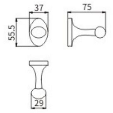 Крючок Ceramalux (Керамалюкс) Bell 53501, хром
