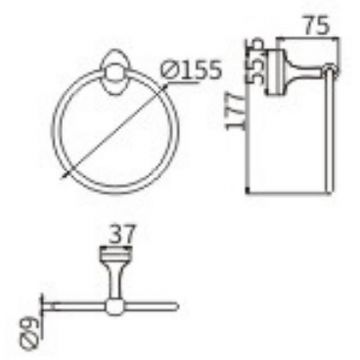 Кольцо для полотенец Ceramalux (Керамалюкс) Bell 53506, хром