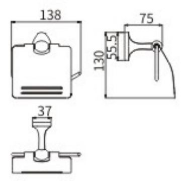 Держатель туалетной бумаги Ceramalux (Керамалюкс) Bell 53507 с крышкой, хром