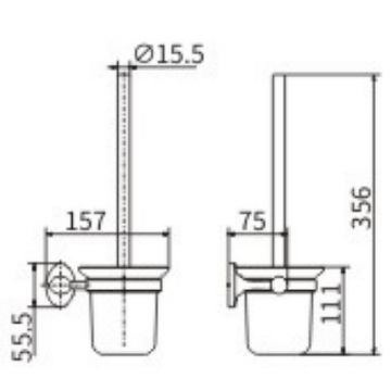 Ершик для унитаза Ceramalux (Керамалюкс) Bell 53513, хром