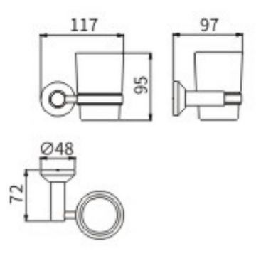 Стакан для зубных щеток Ceramalux (Керамалюкс) Fleur 78302, хром