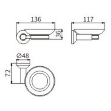 Мыльница Ceramalux (Керамалюкс) Fleur 78304, хром
