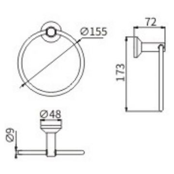 Кольцо для полотенец Ceramalux (Керамалюкс) Fleur 78306, хром