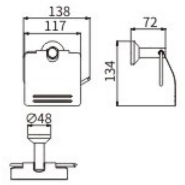 Держатель туалетной бумаги Ceramalux (Керамалюкс) Fleur 78307 с крышкой, хром