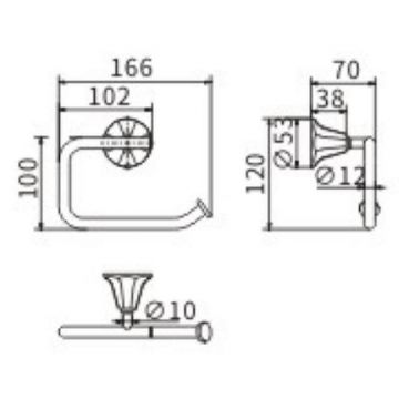 Держатель туалетной бумаги Ceramalux (Керамалюкс) Biatrichi 73007-1, черный матовый
