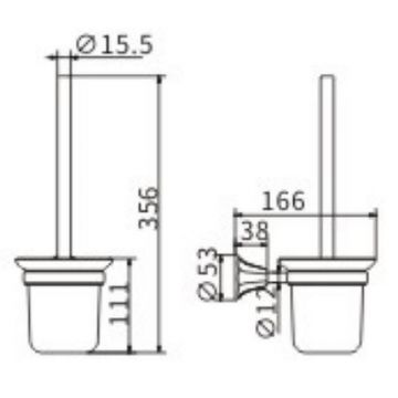 Ершик для унитаза Ceramalux (Керамалюкс) Biatrichi 73013-1, черный матовый