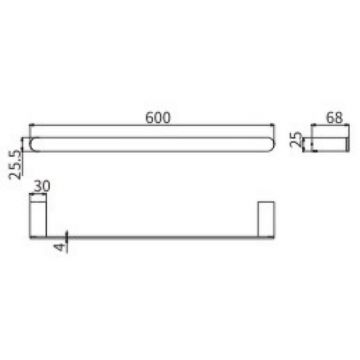 Полотенцедержатель Ceramalux (Керамалюкс) Florenzia 63108, золото матовое