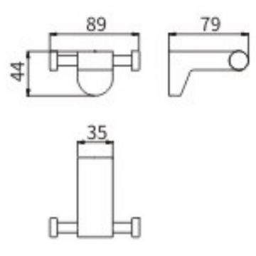Крючок Ceramalux (Керамалюкс) Neo 51001 двойной, хром