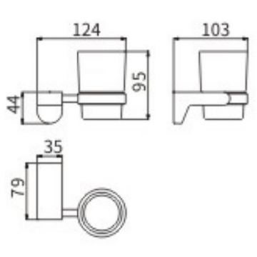 Стакан для зубных щеток Ceramalux (Керамалюкс) Neo 51002, хром