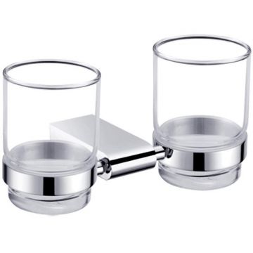 Стакан для зубных щеток Ceramalux (Керамалюкс) Neo 51003 двойной, хром