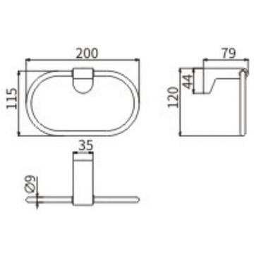 Кольцо для полотенец Ceramalux (Керамалюкс) Neo 51006, хром
